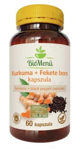 BioMenü bio kurkuma+feketebors kapszula 60db